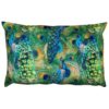 Velvet Peacock Procession XL Rectangular Cushion