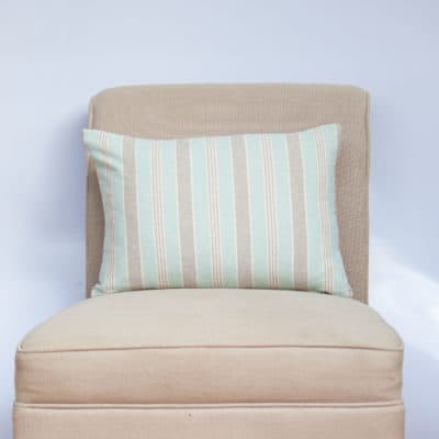 Marina Nautical Stripe Boudoir Cushion in Aqua Blue