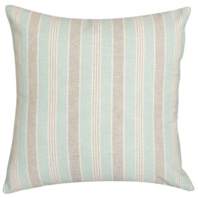 Marina Nautical Stripe Cushion in Aqua Blue