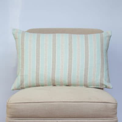 Marina Nautical Stripe XL Rectangular Cushion in Aqua Blue