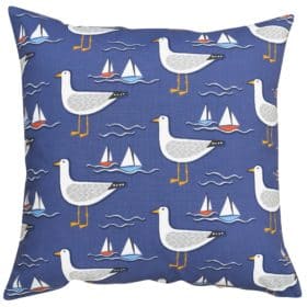 By the Sea Gull Extra-Large Cushion in Navy