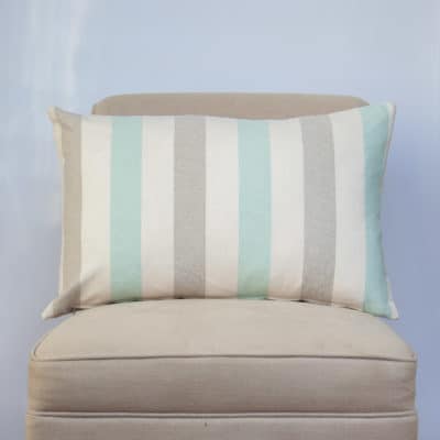 Harbour Stripe XL Rectangular Cushion in Aqua