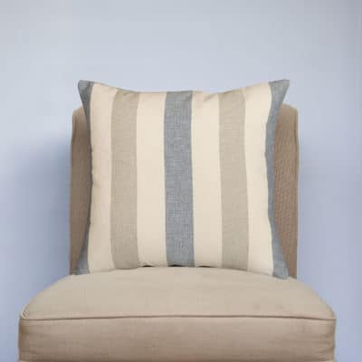 Harbour Stripe Cushion in Denim Blue