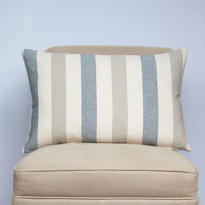 Harbour Stripe XL Rectangular Cushion in Denim Blue