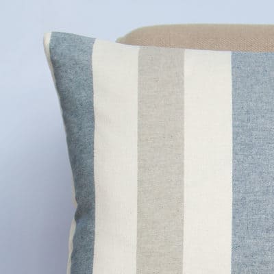 Harbour Stripe XL Rectangular Cushion in Denim Blue