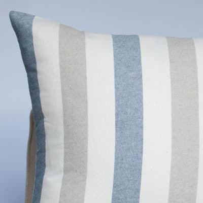 Harbour Stripe Extra-Large Cushion in Denim Blue