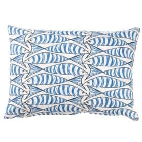 Blue and White Sardine Boudoir Cushion