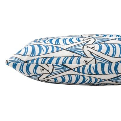 Blue and White Sardine Boudoir Cushion
