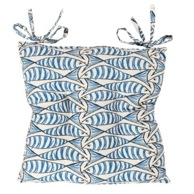 Nautical Sardine Quilted Seat Pad