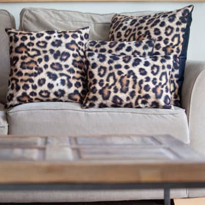 Leopard Spot Velvet Boudoir Cushion