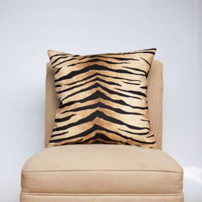 Tiger Stripe Velvet Cushion