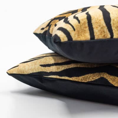 Tiger Stripe Velvet Cushion