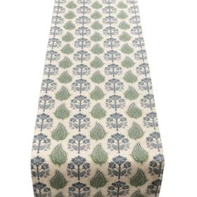 Cotswold Countryside Motif Table Runner in Blue and Green