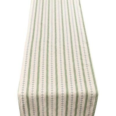 Cotswold Countryside Stripe Table Runner in Blue and Green