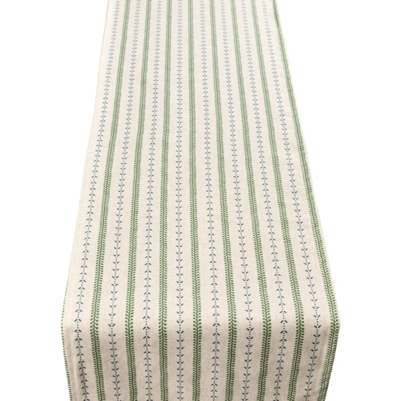 Cotswold Countryside Stripe Table Runner in Blue and Green