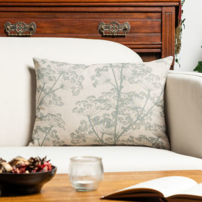 Cow Parsley Boudoir Cushion in Duck Egg Blue