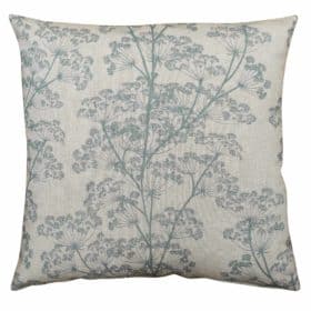 Cow Parsley Cushion in Duck Egg Blue