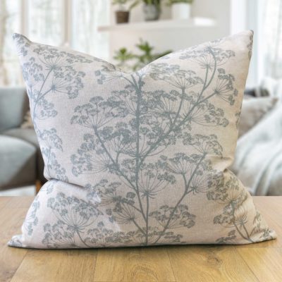 Cow Parsley Extra-Large Cushion in Duck Egg Blue