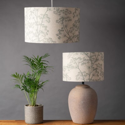 Cow Parsley in Duck Egg Blue Lampshade