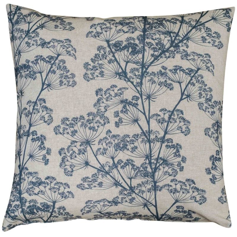Cow Parsley Extra-Large Cushion in Denim Blue