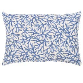 Coral Reef Boudoir Cushion in Blue and White