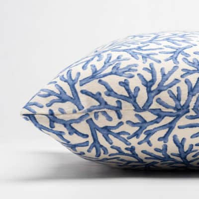 Coral Reef Boudoir Cushion in Blue and White