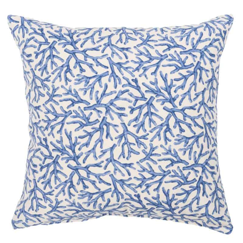 Coral Reef Cushion in Blue and White