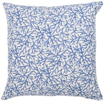 Coral Reef Extra-Large Cushion in Blue and White