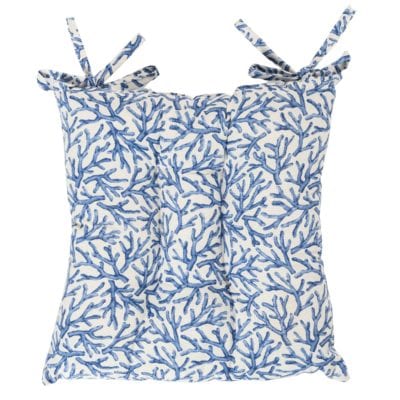 Coral Reef Quilted Seat Pad in Blue and White