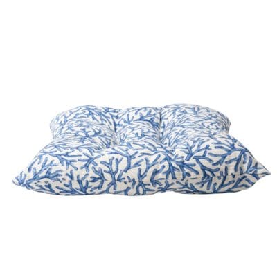 Coral Reef Quilted Seat Pad in Blue and White