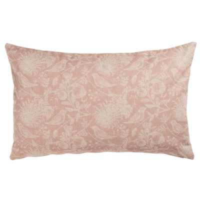 Aviary Toile XL Rectangular Cushion in Dusky Pink