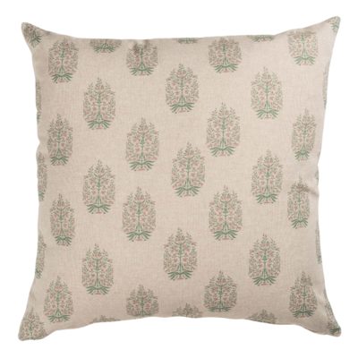 Apple Grove Linen Effect Extra-Large Cushion in Pink and Green