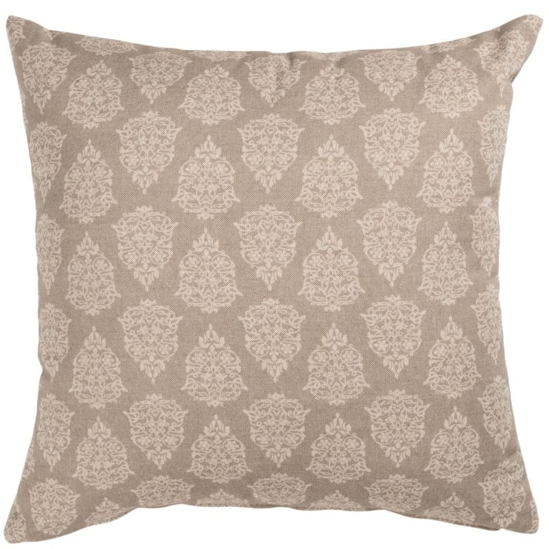 Linen Look Paisley Cushion in Natural