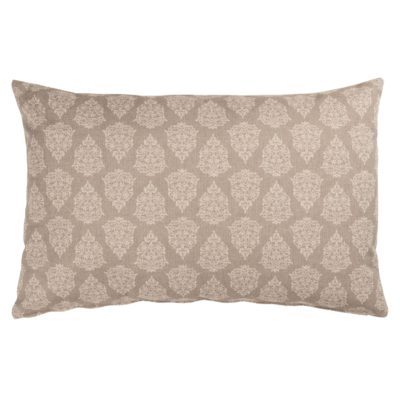 Linen Look Paisley XL Rectangular Cushion in Natural