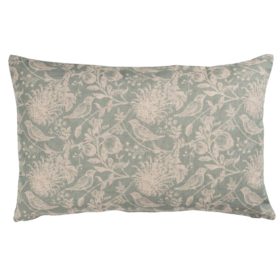 Aviary Toile XL Rectangular Cushion in Duck Egg Blue