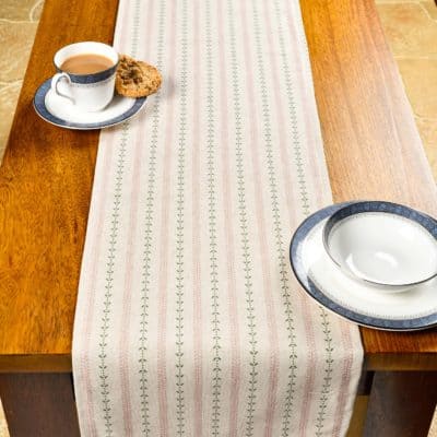 Cotswold Countryside Stripe Table Runner in Pink