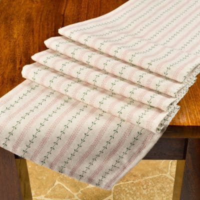 Cotswold Countryside Stripe Table Runner in Pink
