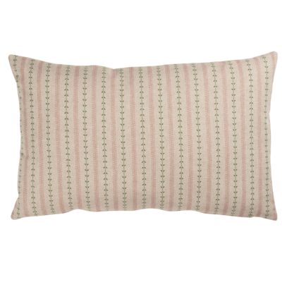 Cotswold Countryside Stripe XL Rectangular Cushion in Green and Pink