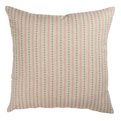 Cotswold Countryside Stripe Extra-Large Cushion in Green and Pink