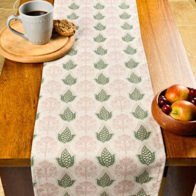 Cotswold Countryside Motif Table Runner in Pink