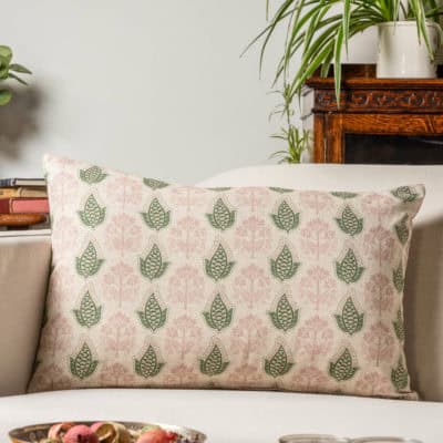 Cotswold Countryside Motif XL Rectangular Cushion Cover in Pink