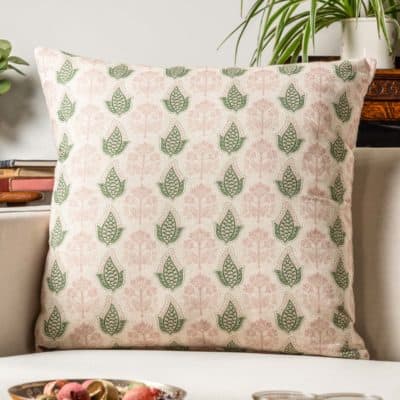 Cotswold Countryside Motif Extra-Large Cushion Cover in Pink