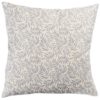 Willow Sprig Leaf Brushed Cotton and Linen Extra-Large Cushion in Soft Blue