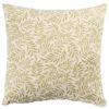 Willow Sprig Leaf Brushed Cotton and Linen Cushion in Sage Green