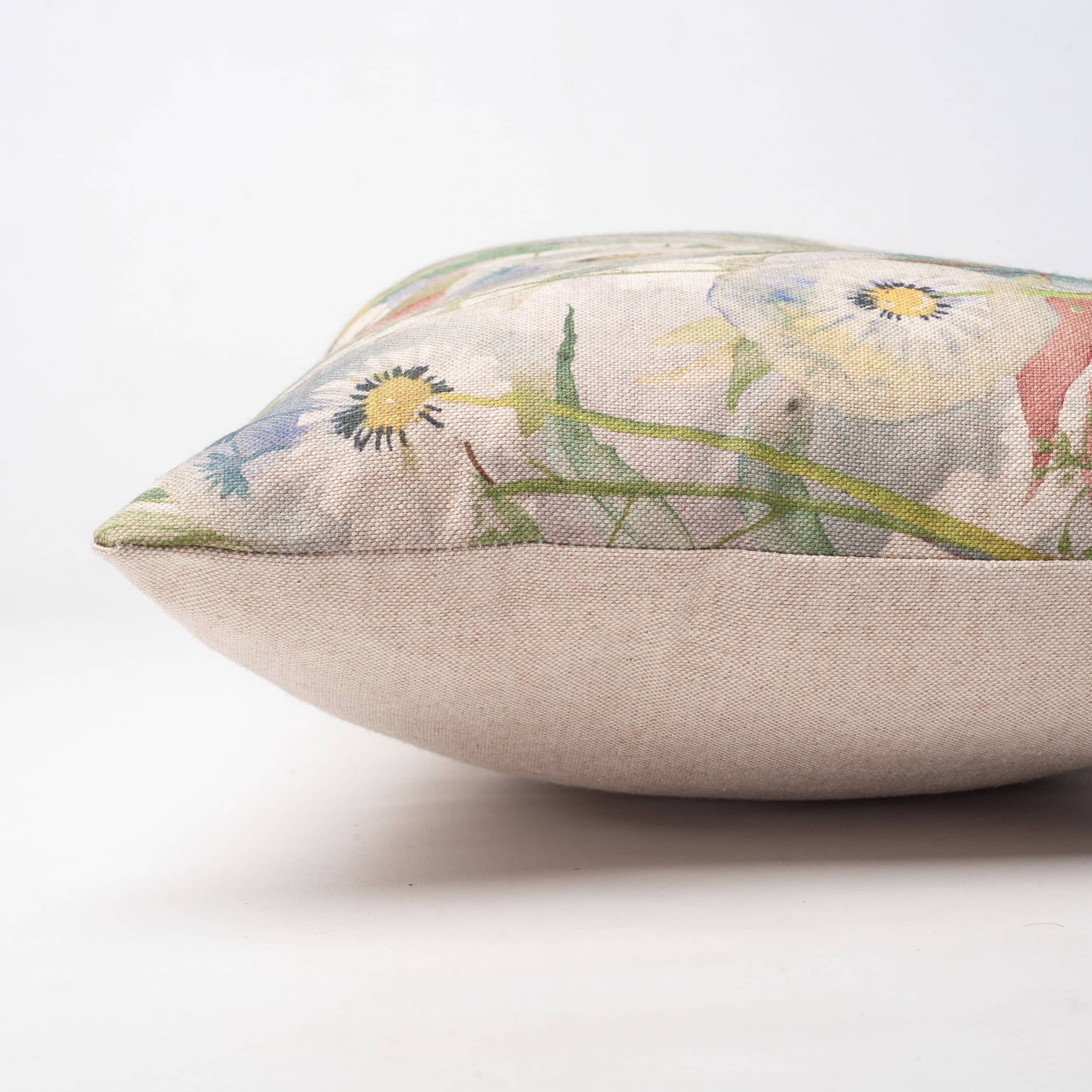 Watercolour Dandelion Linen Blend Boudoir Cushion