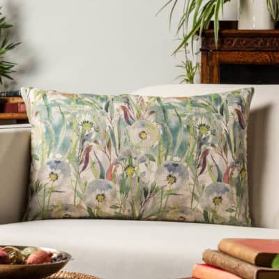 Watercolour Dandelion Linen Blend XL Rectangular Cushion