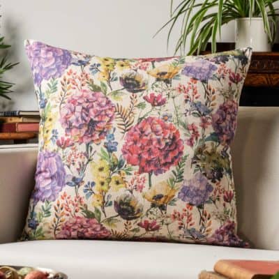 Watercolour Meadow Linen Blend Cushion