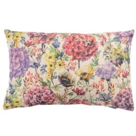 Watercolour Meadow Linen Blend XL Rectangular Cushion