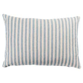 Seaside Stripe Canvas Boudoir Cushion in Blue and Red