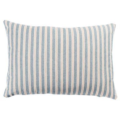 Seaside Stripe Canvas Boudoir Cushion in Blue and Red